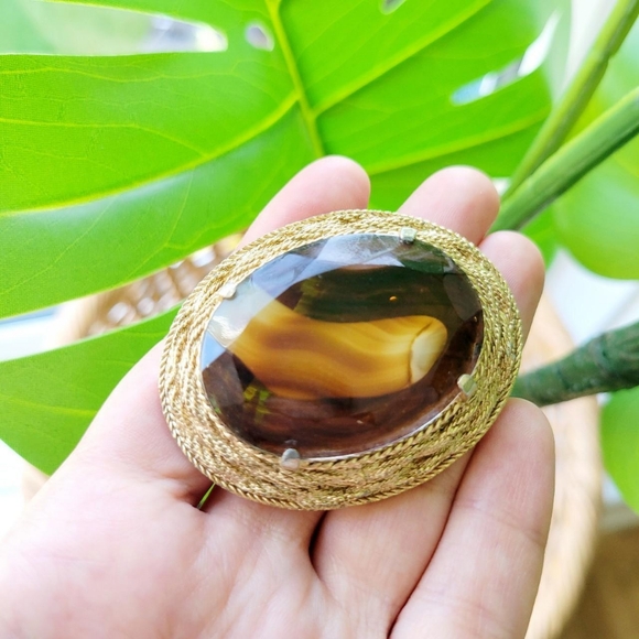 Vintage Gemstone Boucher Brooch Pin - Picture 4 of 8